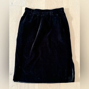 J. Crew Black Velvet Pencil Skirt